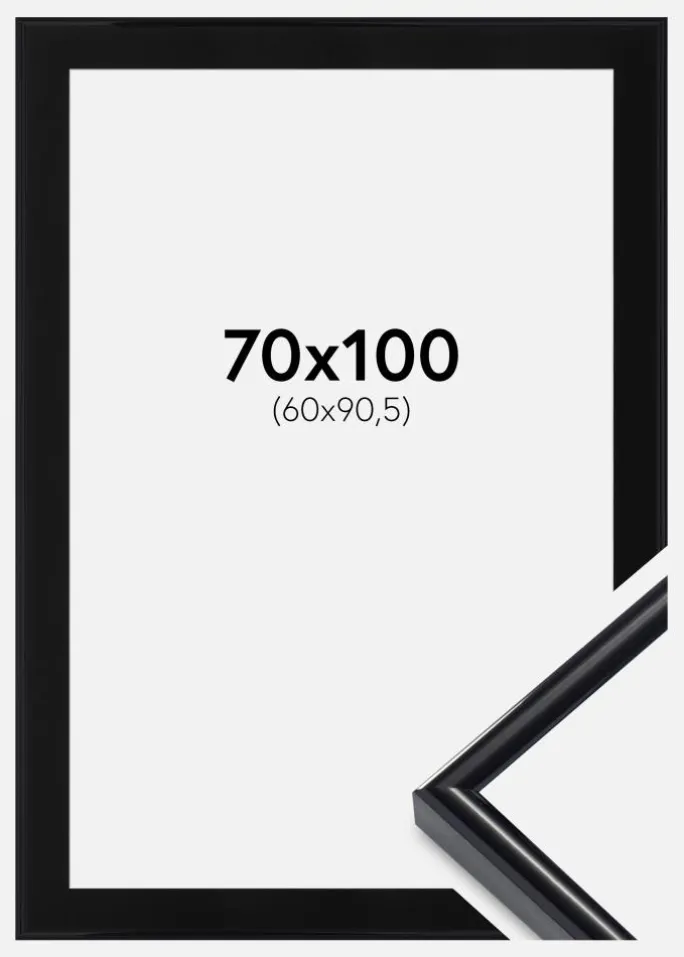 Ramme Victoria Sort 70x100 cm - Passepartout Sort 61x91,5 cm