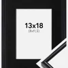 Ramme Victoria Sort 13x18 cm - Passepartout Sort 9x12 cm