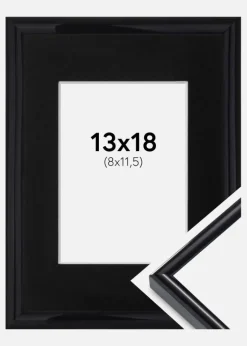 Ramme Victoria Sort 13x18 cm - Passepartout Sort 9x12 cm