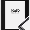 Ramme Victoria Sort 40x50 cm - Passepartout Sort 29,7x42 cm (A3)