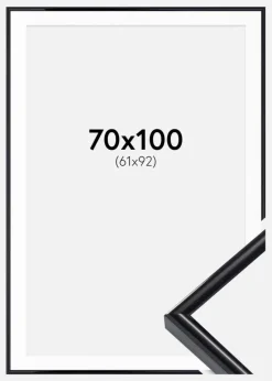Ramme Victoria Sort 70x100 cm - Passepartout Hvid 62x93 cm