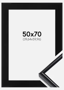 Ramme Victoria Sort 50x70 cm - Passepartout Sort 16x24 inches