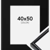 Ramme Victoria Sort 40x50 cm - Passepartout Sort 27x35 cm