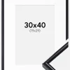 Ramme Victoria Sort 30x40 cm - Passepartout Hvid 20x30 cm