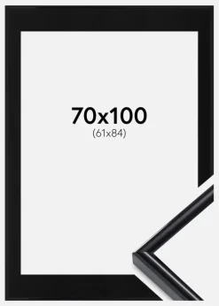 Ramme Victoria Sort 70x100 cm - Passepartout Sort 62x85 cm