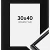 Ramme Victoria Sort 30x40 cm - Passepartout Sort 21x29,7 cm (A4)