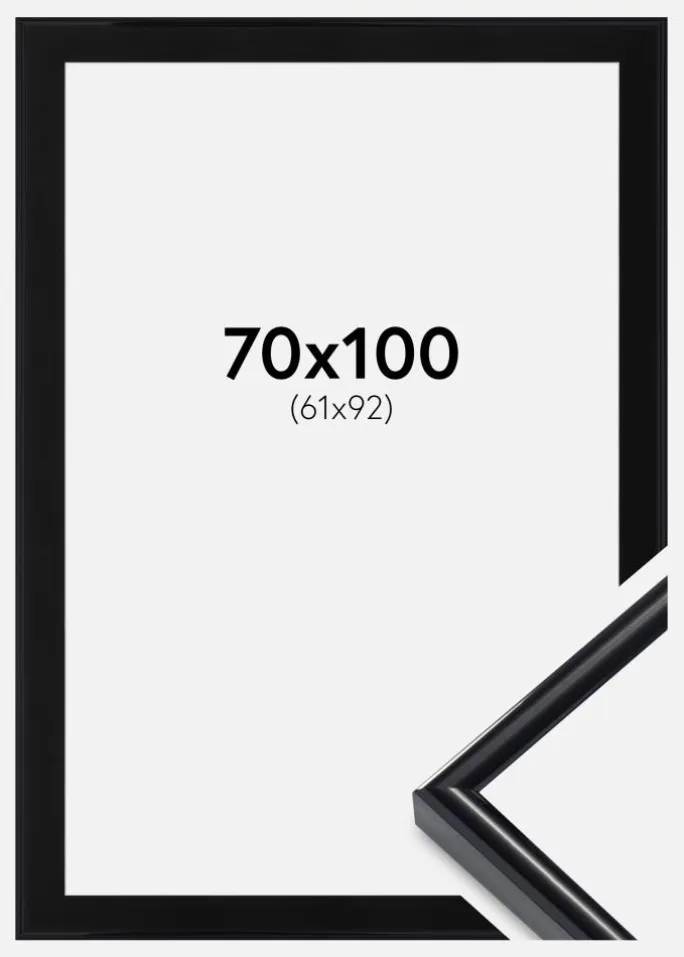 Ramme Victoria Sort 70x100 cm - Passepartout Sort 62x93 cm