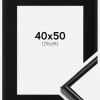 Ramme Victoria Sort 40x50 cm - Passepartout Sort 30x40 cm
