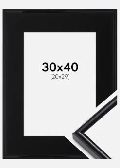 Ramme Victoria Sort 30x40 cm - Passepartout Sort 21x30 cm