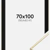 Ramme Visby Blank Guld 70x100 cm - Passepartout Sort 59,4x84 cm (A1)