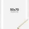 Ramme Visby Blank Guld 50x70 cm - Passepartout Hvid 42x59,4 cm (A2)