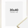 Ramme Visby Blank Guld 30x40 cm - Passepartout Hvid 21x29,7 cm (A4)