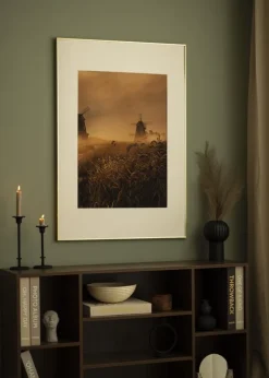 Ramme Visby Blank Guld 40x50 cm - Passepartout Hvid 29,7x42 cm (A3)