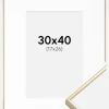 Ramme Visby Blank Guld 30x40 cm - Passepartout Hvid 18x27 cm