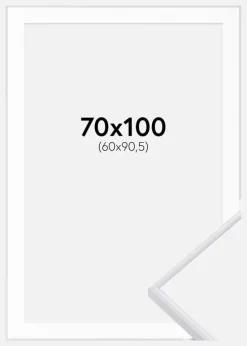 Ramme Visby Hvid 70x100 cm - Passepartout Hvid 61x91,5 cm