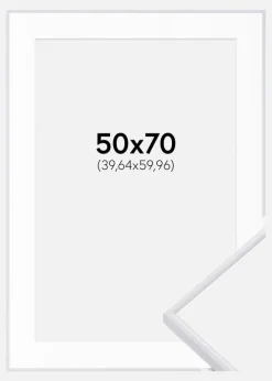 Ramme Visby Hvid 50x70 cm - Passepartout Hvid 16x24 inches