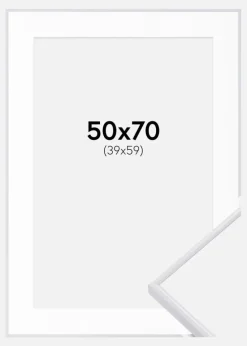 Ramme Visby Hvid 50x70 cm - Passepartout Hvid 40x60 cm