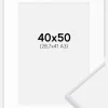 Ramme Visby Hvid 40x50 cm - Passepartout Hvid 29,7x42 cm (A3)