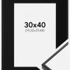 Ramme Visby Hvid 30x40 cm - Passepartout Sort 8x12 inches