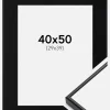 Ramme Visby Hvid 40x50 cm - Passepartout Sort 30x40 cm