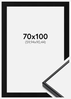 Ramme Visby Hvid 70x100 cm - Passepartout Sort 24x36 inches