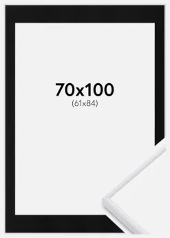 Ramme Visby Sort 70x100 cm - Passepartout Sort 62x85 cm