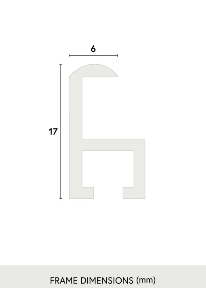 Ramme Visby Sort 70x100 cm - Passepartout Hvid 60x90 cm