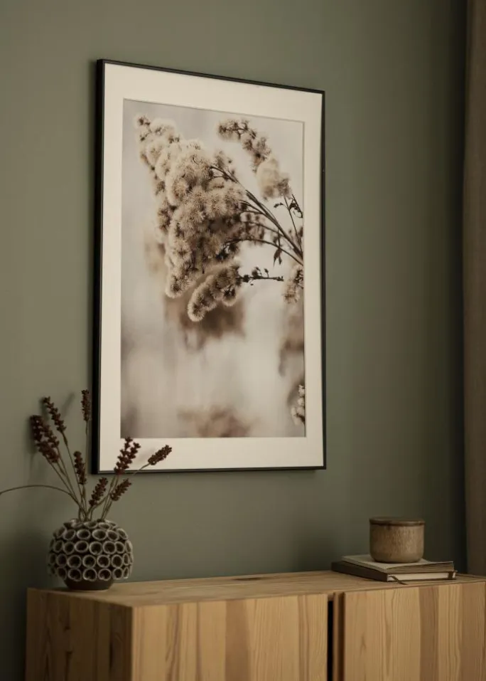 Ramme Visby Sort 30x40 cm - Passepartout Hvid 21x29,7 cm (A4)