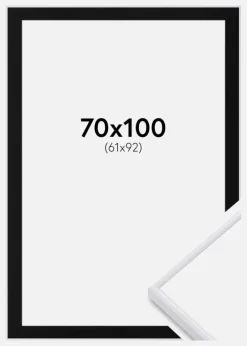 Ramme Visby Sort 70x100 cm - Passepartout Sort 62x93 cm