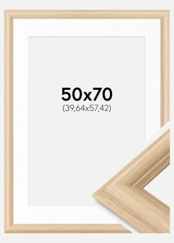 Ramme Västkusten Eg 50x70 cm - Passepartout Hvid 16x23 inches