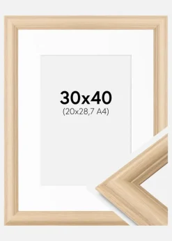 Ramme Västkusten Eg 30x40 cm - Passepartout Hvid 21x29,7 cm (A4)