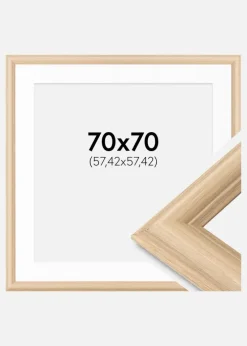 Ramme Västkusten Eg 70x70 cm - Passepartout Hvid 23x23 inches