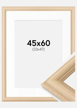 Ramme Västkusten Eg 45x60 cm - Passepartout Hvid 34x48 cm