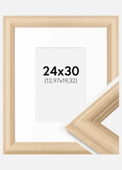 Ramme Västkusten Eg 24x30 cm - Passepartout Hvid 5,5x8 inches