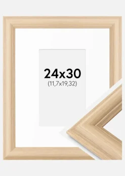 Ramme Västkusten Eg 24x30 cm - Passepartout Hvid 5x8 inches