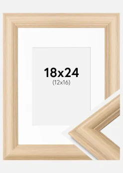 Ramme Västkusten Eg 18x24 cm - Passepartout Hvid 13x17 cm