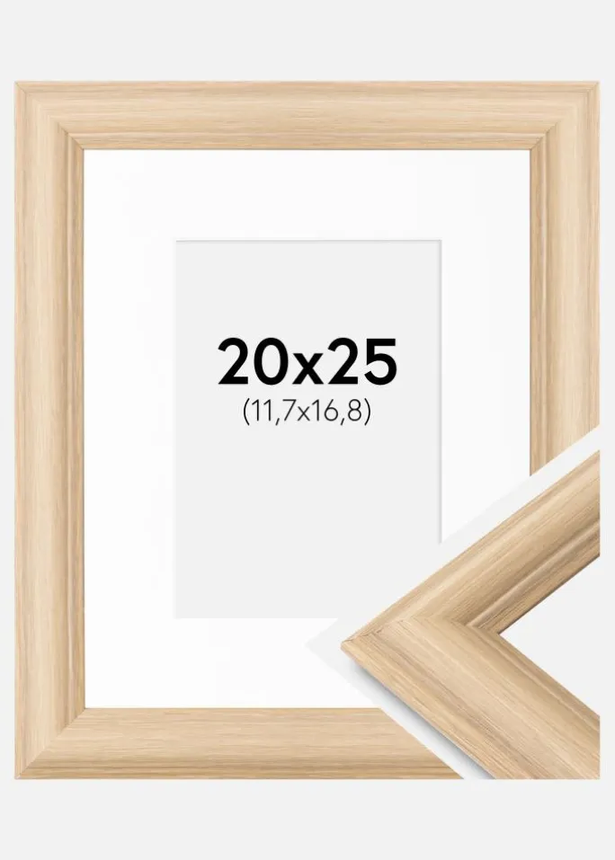 Ramme Västkusten Eg 20x25 cm - Passepartout Hvid 5x7 inches