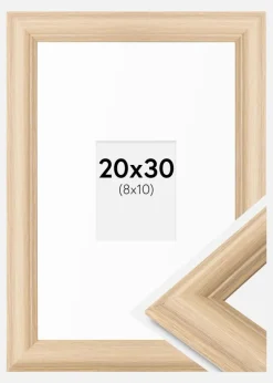 Ramme Västkusten Eg 20x30 cm - Passepartout Hvid 9x11 cm