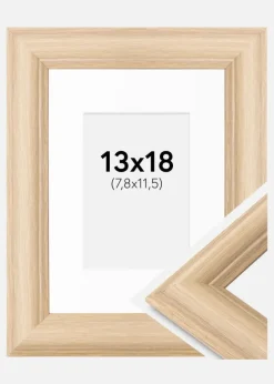 Ramme Västkusten Eg 13x18 cm - Passepartout Hvid B7 88x125 mm