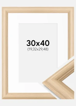 Ramme Västkusten Eg 30x40 cm - Passepartout Hvid 8x12 inches