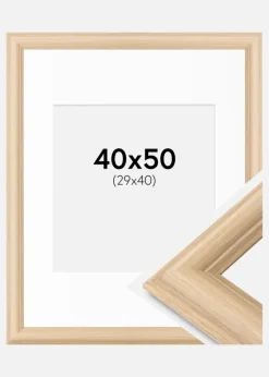 Ramme Västkusten Eg 40x50 cm - Passepartout Hvid 30x41 cm