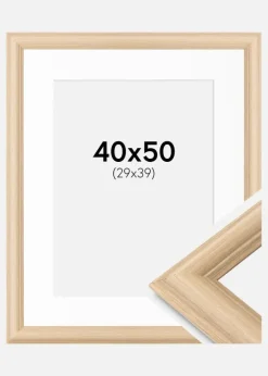 Ramme Västkusten Eg 40x50 cm - Passepartout Hvid 30x40 cm