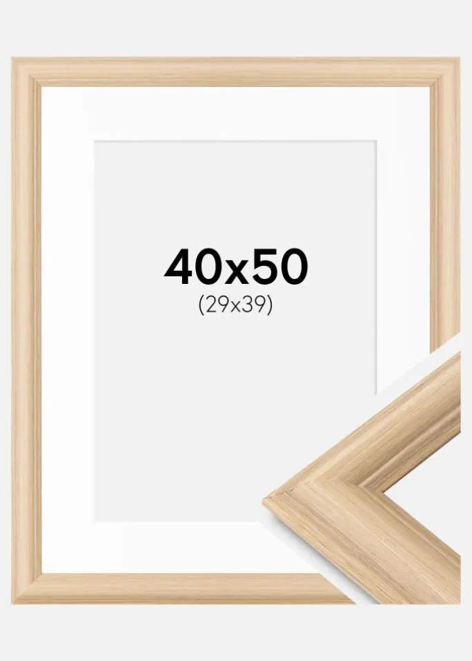 Ramme Västkusten Eg 40x50 cm - Passepartout Hvid 30x40 cm