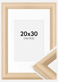 Ramme Västkusten Eg 20x30 cm - Passepartout Hvid 15x21 cm (A5)