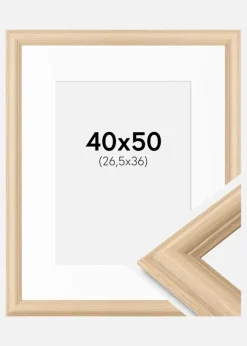 Ramme Västkusten Eg 40x50 cm - Passepartout Hvid 27,5x37 cm