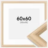 Ramme Västkusten Eg 60x60 cm - Passepartout Hvid 45x45 cm