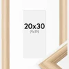 Ramme Västkusten Eg 20x30 cm - Passepartout Hvid 10x20 cm