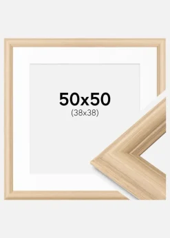 Ramme Västkusten Eg 50x50 cm - Passepartout Hvid 39x39 cm