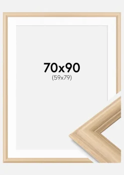 Ramme Västkusten Eg 70x90 cm - Passepartout Hvid 60x80 cm