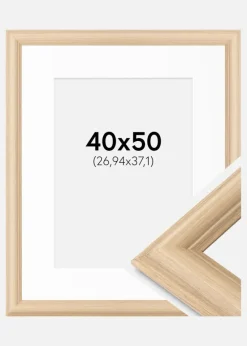Ramme Västkusten Eg 40x50 cm - Passepartout Hvid 11x15 inches